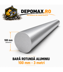 Bara rotunda aluminiu 100 mm, 3 metri, EN AW-6082